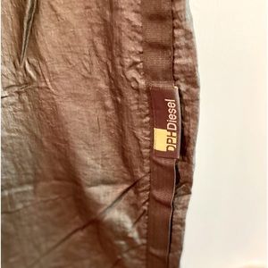 Diesel Parachute Pants. Size M. Gray with Yellow Stripes.